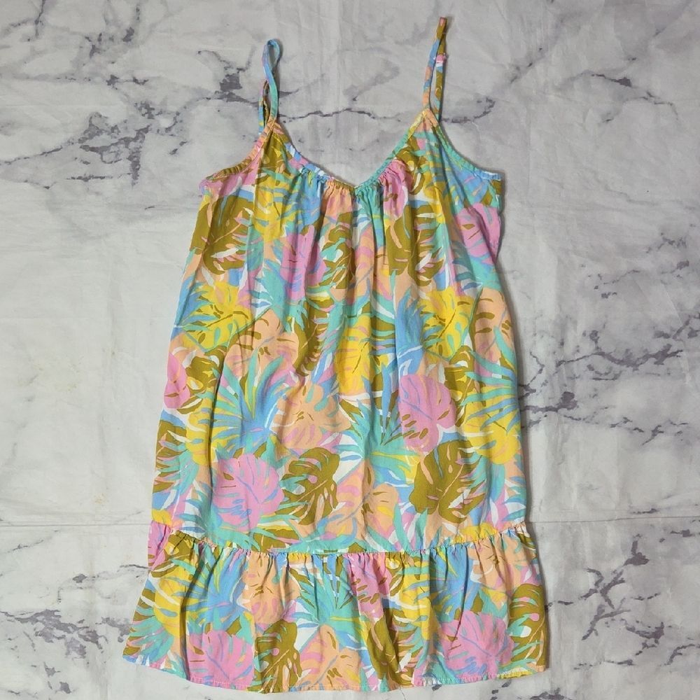 Billabong Sunny Daze Pastel Tropical Print Spaghetti Strap Dress